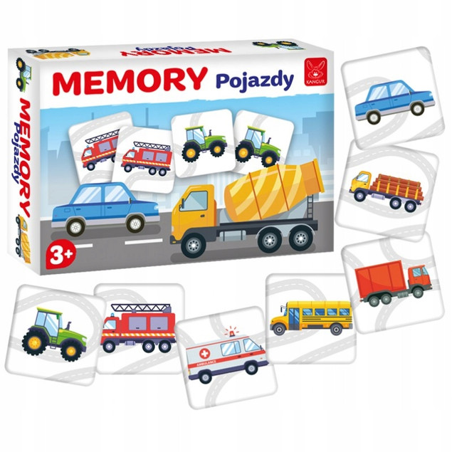 Memory Pojazdy Rodzinna Gra Pamięciowa Dla Dzieci 3+ Kangur_1