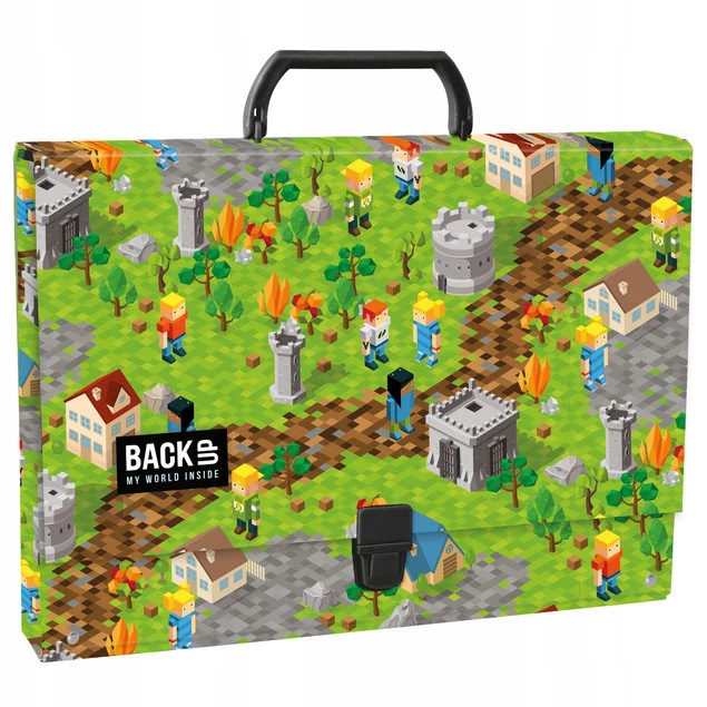 Teczka z Rączką A4 Szkolna MINECRAFT Gruba Lakierowana BackUp_1