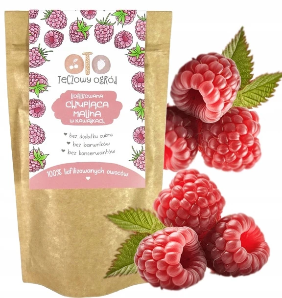 Liofilizowane Owoce w Kawałkach Malina 20g Otolandia_1