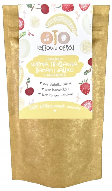 Liofilizowane Owoce w Kawałkach Wiśnia Truskawka Banan Jabłko 20g Otolandia_1