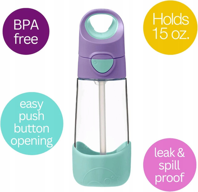 b.box Tritanowa Butelka Kubek Bidon + Słomka 450ml Lilac Pop_6