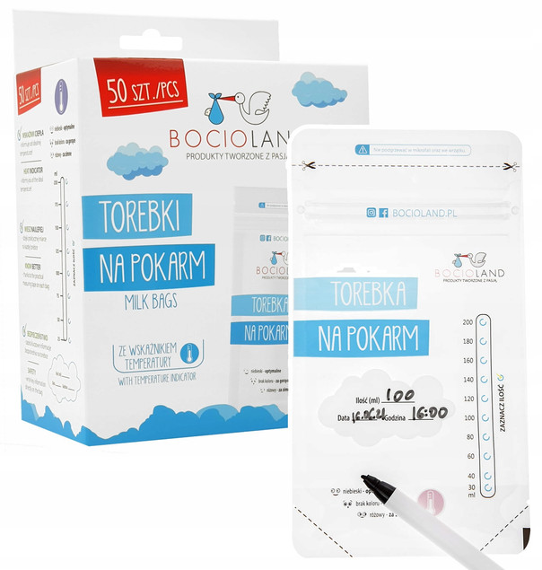 BOCIOLAND Woreczki Do Przechowywania Pokarmu Mleka Mrożenia 50szt_1