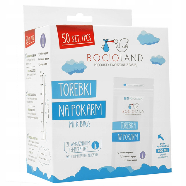 BOCIOLAND Woreczki Do Przechowywania Pokarmu Mleka Mrożenia 50szt_7
