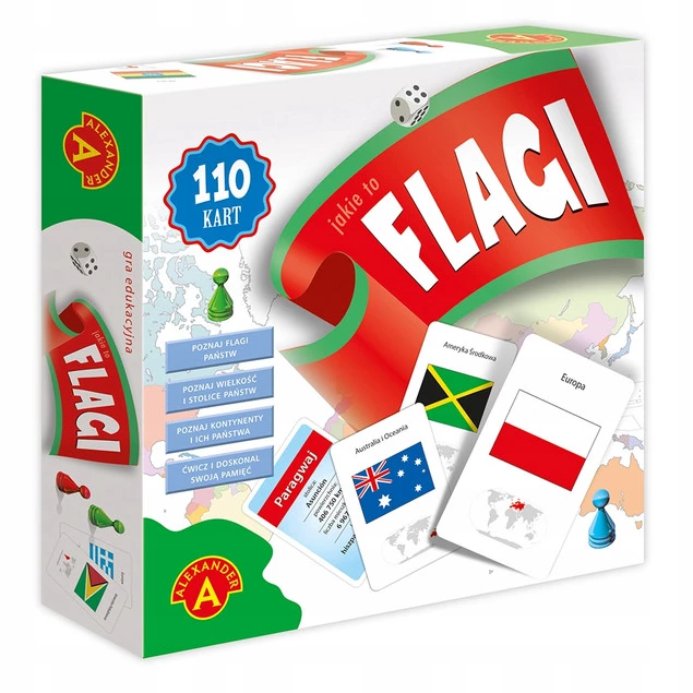 JAKIE TO FLAGI? Gra Rodzinna Edukacyjna 7+ Alexander 2698_6