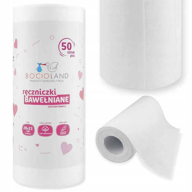5 x 50szt Ręczniki bawełniane dla Niemowląt Noworodków Bawełniane Naturalne_5