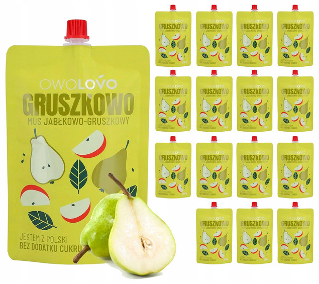 OWOLOVO Mus GRUSZKOWY Tubka Dla Dzieci Dorosłych 16x200g ZESTAW_1