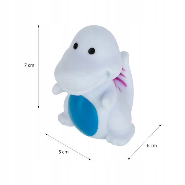 AKUKU Zabawki Gumowe Do Kąpieli Wanny BEZ DZIURKI Dinozaury BEZ BPA 6M+_3