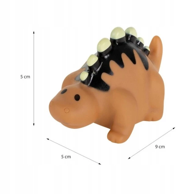 AKUKU Zabawki Gumowe Do Kąpieli Wanny BEZ DZIURKI Dinozaury BEZ BPA 6M+_4