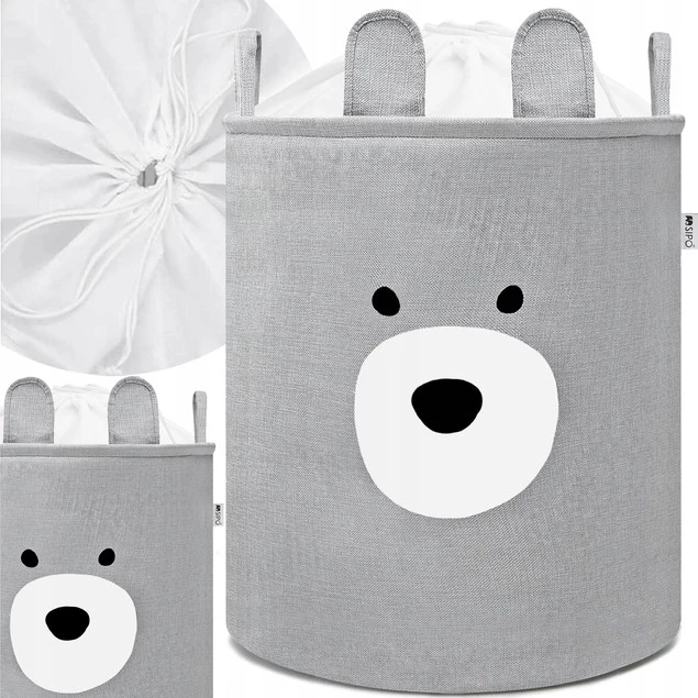 Kosz Pojemnik Na Zabawki Zamykany Ze Ściągaczem XXL Duży MIŚ SIPO XB03_1