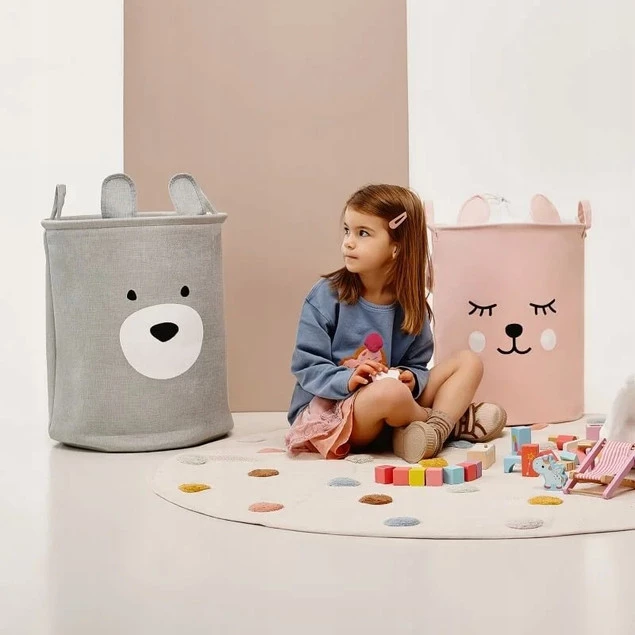 Kosz Pojemnik Na Zabawki Zamykany Ze Ściągaczem XXL Duży MIŚ SIPO XB03_8