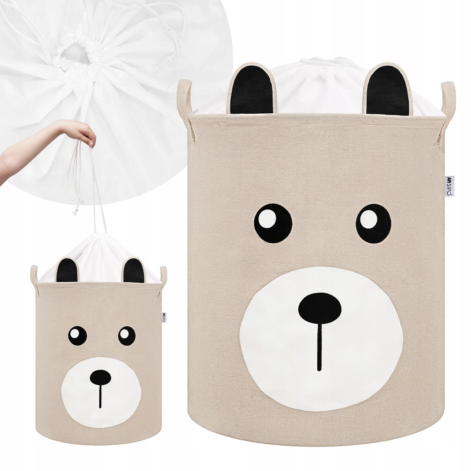 Kosz Pojemnik Na Zabawki Zamykany Ze Ściągaczem XL Organizer MIŚ SIPO BT036_1