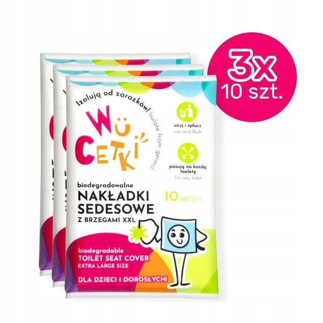 WuCetki NAKŁADKI NA SEDES Jednorazowe Biodegradowalne XXL Eko 3x10 Sztuk_1