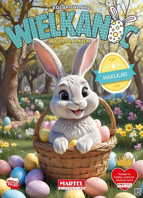 Kolorowanka WIELKANOC z Zajączkiem NAKLEJKI 3+ Martel_1