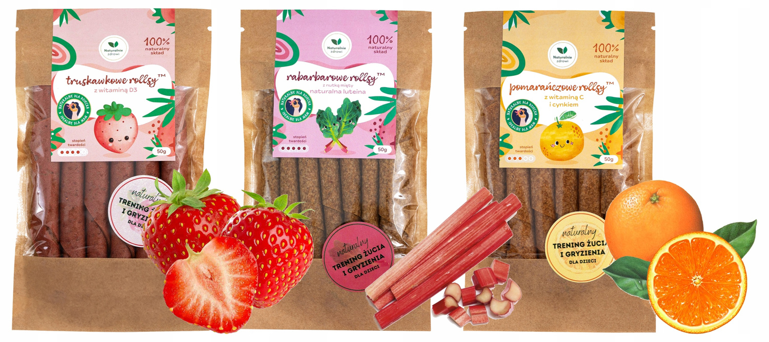 3x Naturalnie Zdrowi Rollsy OWOCOWE Naturalne Zdrowe Przekąski Różne Smaki_1