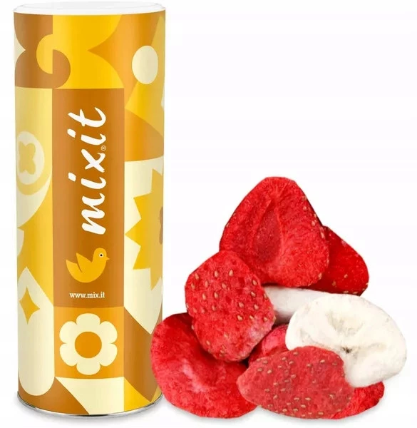 MIXIT Duże Chrupiące Owoce Liofilizowane BANAN TRUSKAWKA 160g_1