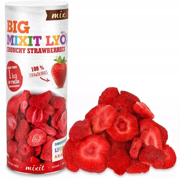 MIXIT Duże Chrupiące Owoce Liofilizowane TRUSKAWKA 100g_1
