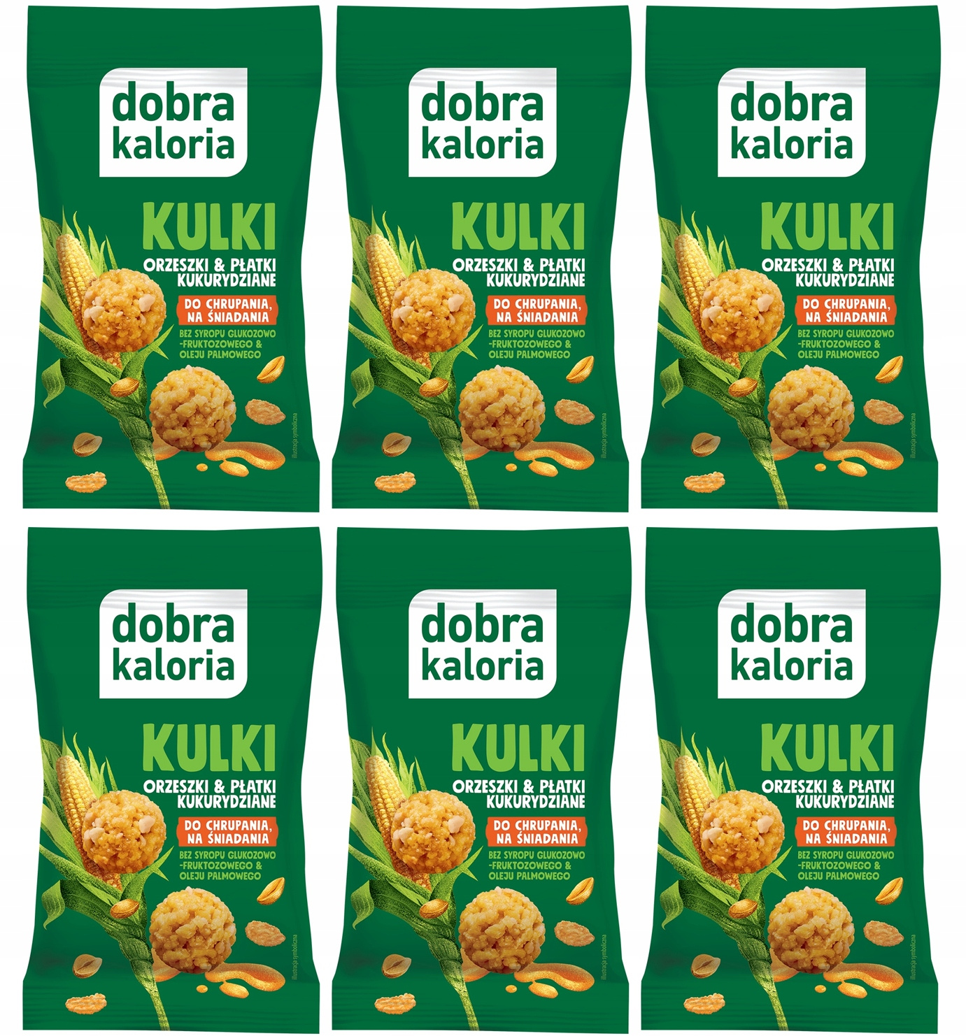 6x Zdrowa Przekąska do Szkoły Kulki Śniadaniowe Kukurydziane Orzechy Miód_1