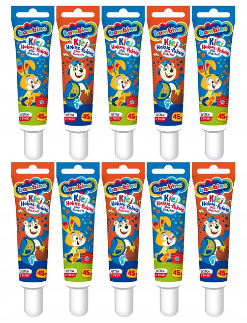 10x Klej Biały Hokus Pokus w Tubie 45g Bambino_1