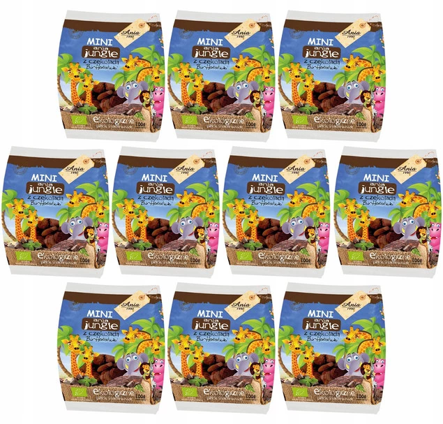 10x BIO Ania Ciastka Z Czekoladą Mini Jungle 1kg_1