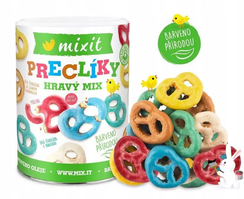 MIXIT Wielkanocne Precelki MIX SMAKÓW Kolorowe SŁONE 240g_1
