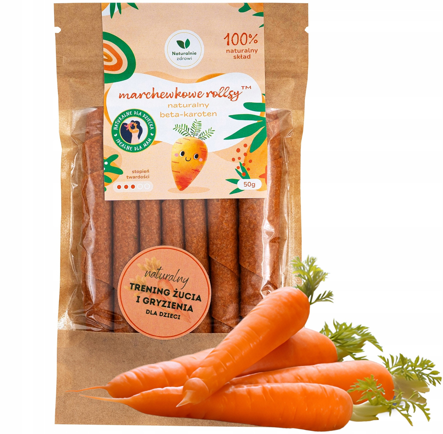 3x Zestaw ROLLSY Witaminowe SZPINAK MARCHEW DYNIA Naturalnie Zdrowi (3x50g)_3