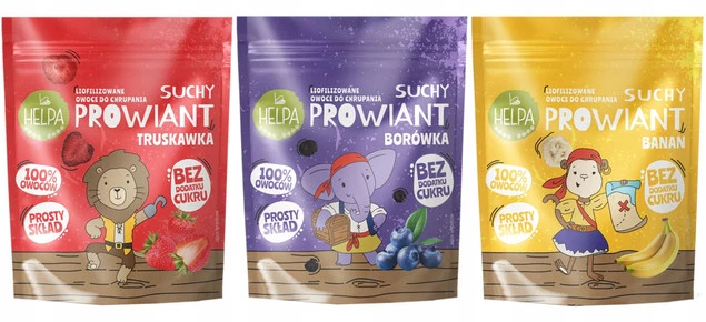 HELPA Liofilizowane Owoce TRUSKAWKA BORÓWKA BANAN Kawałki Bez Cukru (3x9g)_1