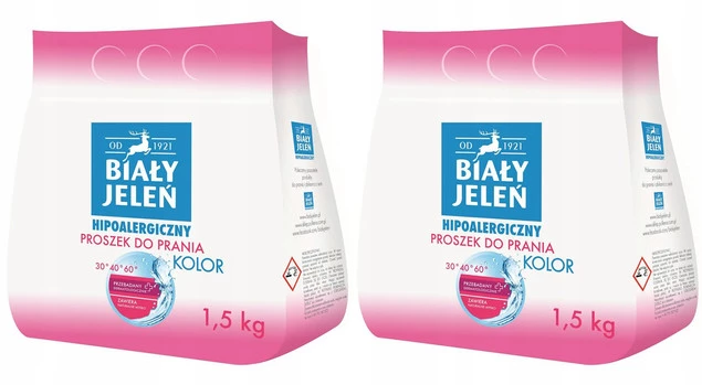 2x BIAŁY JELEŃ Proszek Do Prania KOLOR 1,5kg_1