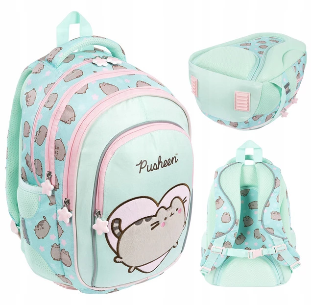 Plecak Szkolny PUSHEEN 4-Komorowy 22L Dla Dziewczynki Miętowy St.Majewski_1