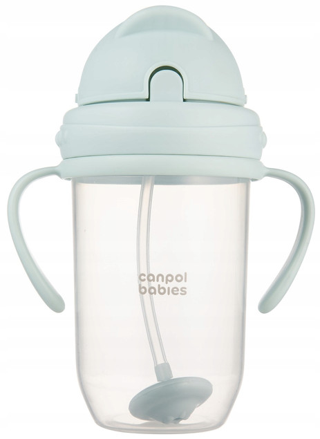 Canpol KUBEK NIEKAPEK Bidon z Obciążoną SŁOMKĄ 270 ml ZIELONY 6M+_2