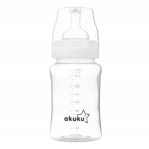 AKUKU Butelka Szeroka Antykolkowa Smoczek Do Karmienia 240ml 0m+ A0107_7