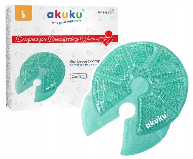AKUKU Kompresy Żelowe Okłady Osłonki NA PIERSI Turkus A0534_1