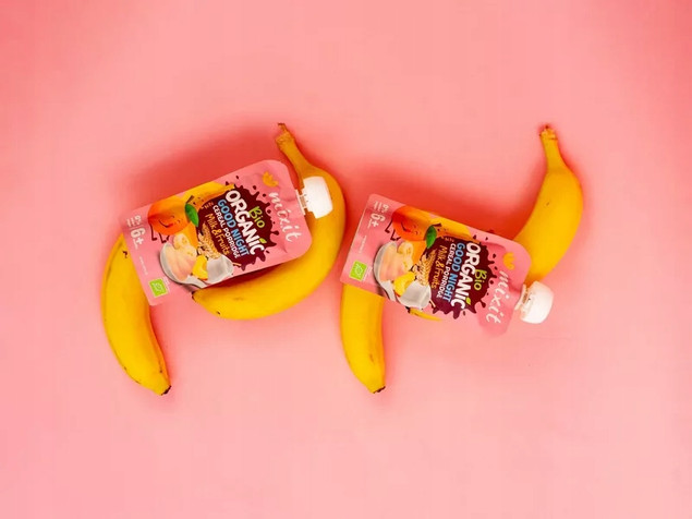 MIXIT BIO Kaszka Naturalna BANAN BRZOSKWINIA Owsianka Mleko Owoce 110g 6M+_2