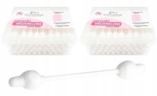 2x Patyczki Higieniczne OGRANICZNIKIEM Do Uszu Dla DZIECI Bocioland_1