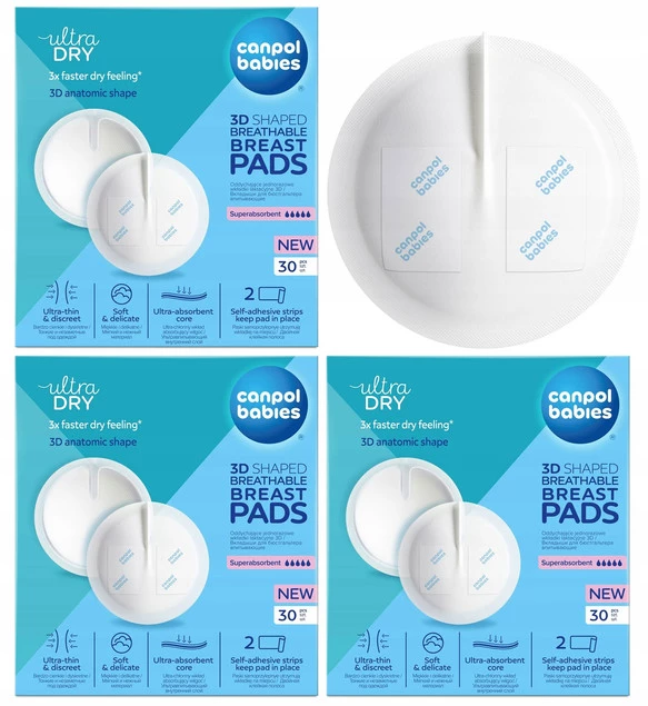 3x CANPOL Wkładki Laktacyjne Żelujące BASIC 3x30 Sztuk_1