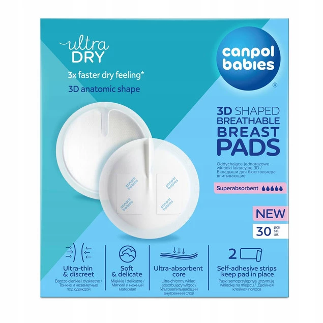 3x CANPOL Wkładki Laktacyjne Żelujące BASIC 3x30 Sztuk_5