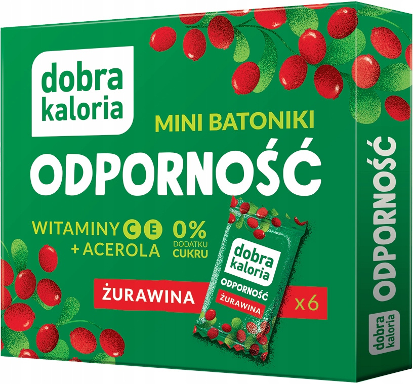 Mini Batoniki ODPORNOŚĆ z Żurawiną Bez Cukru Dobra Kaloria 102g_1