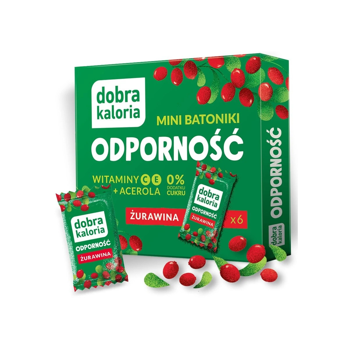 Mini Batoniki ODPORNOŚĆ z Żurawiną Bez Cukru Dobra Kaloria 102g_2