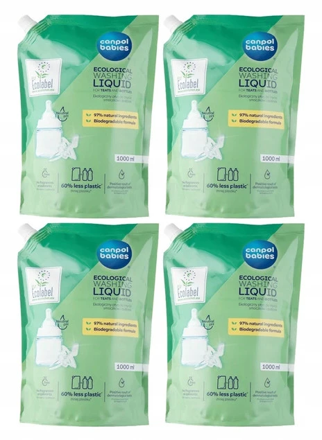 CANPOL Płyn Opakowanie UZUPEŁNIAJĄCE EKOLOGICZNEGO Płynu Do Mycia 4x 1000ml_1