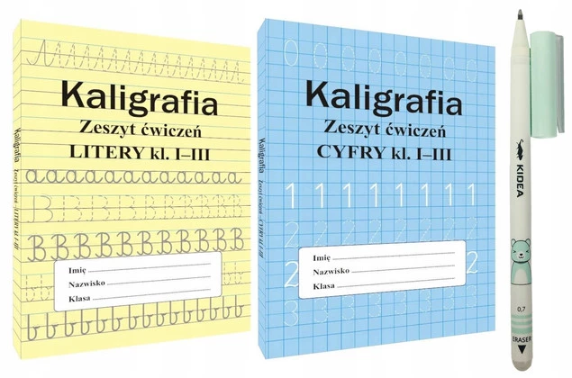 Zestaw Do Nauki KALIGRAFII Dla Dzieci 3w1 Długopis Zmazywalny Nauka Pisania_1