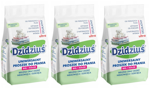 3x DZIDZIUŚ Proszek Do Prania HIPOALERGICZNY Uniwersalny Dla Dzieci 1,5kg_1
