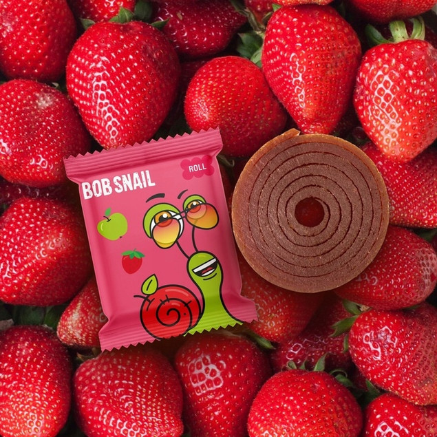 10x Przekąska Owocowa Jabłko Truskawka Bez Cukrów 100g BOB SNAIL_2