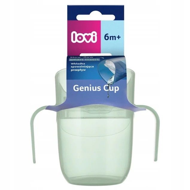 LOVI Kubek TRENINGOWY Genius 150ml z Uchwytami PISTACJOWY 6M+ 35/368_gre_9