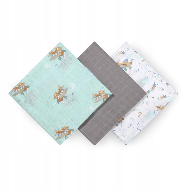 BABYONO Pieluchy Pieluszki BAMBUSOWE Z Włókien Bambusa 70x70cm 3szt. 397/10_3