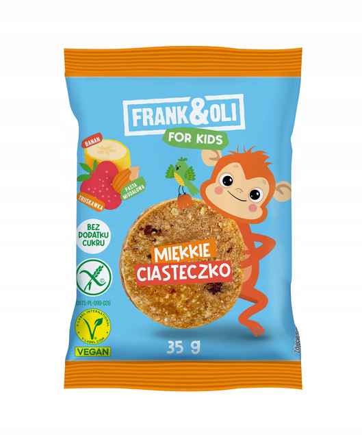 Frank&Oli For Kids Dla Dzieci Miękkie Ciasteczko BANAN TRUSKAWKA 35g_2