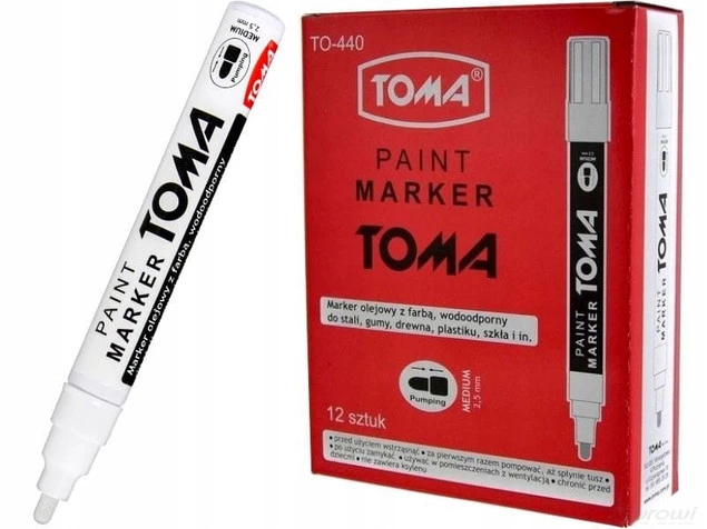 Marker olejowy gruby Toma TO-440 biały x 6 szt_1