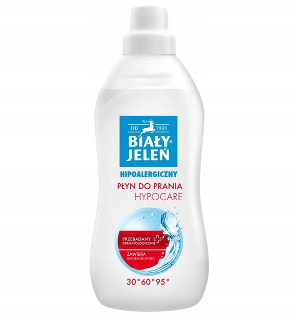 BIAŁY JELEŃ Płyn Do Prania HYPOCARE Do Tkanin BIAŁYCH i KOLOROWYCH 1 L_1