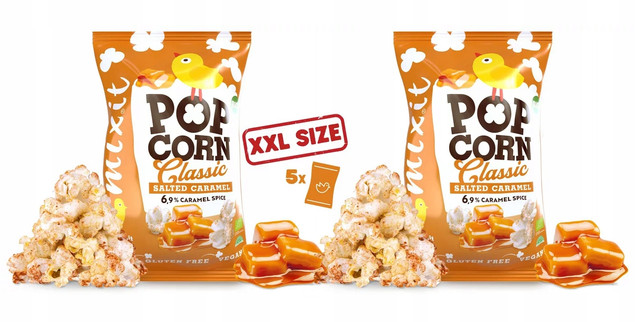 2x MIXIT Duży BIO Popcorn SŁONY KARMEL 75g_1