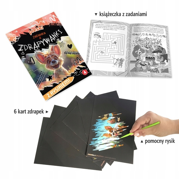 Zadanka i Zdrapywanki PIESKI z Rysikiem 4+ Skrzat_2