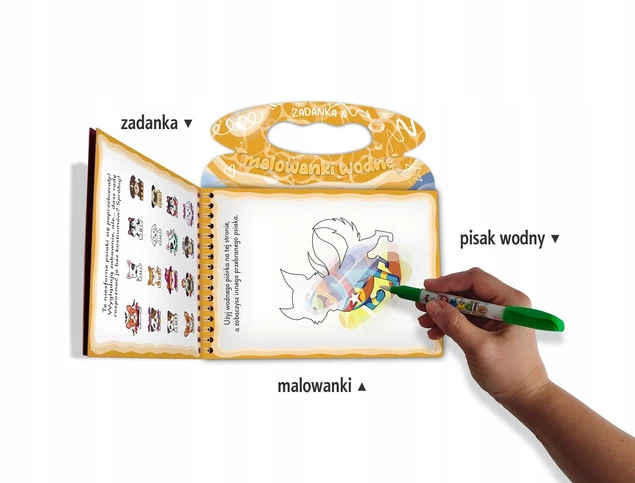 Zadanka i Malowanki Wodne PIESKI z Pisakiem 3+ Skrzat_2
