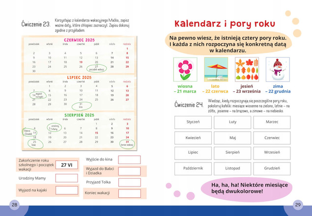 Mądry Uczeń MATEMATYKA Klasa 1-3 CZAS I KALENDARZ Tamara Malska 6+ SBM_5